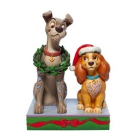 Jim Shore Disney Traditions - Lady & Tramp Christmas - Decked Out Dogs