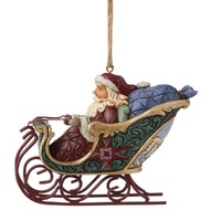 Jim Shore Heartwood Creek - Santa In Sleigh Hanging Ornament Limited Edition