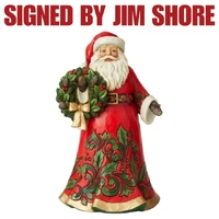 Jim Shore Heartwood Creek - Santa Holding Holly Wreath (Signed by Jim Shore)