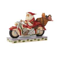 Jim Shore Heartwood Creek - Santa Riding Motorcycle