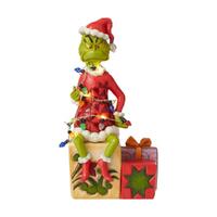 Dr Seuss The Grinch by Jim Shore - Light up Grinch On Present 