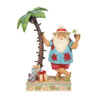 Jim Shore Heartwood Creek Coastal Christmas - Santa By Palm Tree