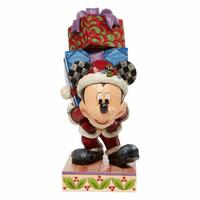 Jim Shore Disney Traditions - Mickey Mouse with Presents - Here Comes Old St. Mick
