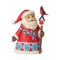 Jim Shore Heartwood Creek - Santa with Cardinal & Birdhouse Mini Figurine