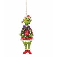 Dr Seuss The Grinch by Jim Shore - Grinch Holding Wreath Hanging Ornament