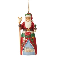 Jim Shore Heartwood Creek Christmas Around The World - Welsh Santa Hanging Ornament