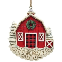 Jim Shore Heartwood Creek Country Living - Red Barn Hanging Ornament
