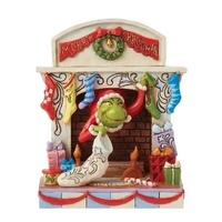Dr Seuss The Grinch by Jim Shore - Grinch Peeking out of Fireplace