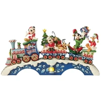 Jim Shore Disney Traditions - Mickey & Friends LED Musical Christmas Train - Christmas Cheer On Track