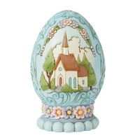 Jim Shore Heartwood Creek - Egg with Church Scene
