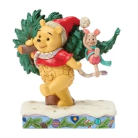 Jim Shore Disney Traditions - Winnie the Pooh Christmas - Pooh with Tree - A Tree For Two