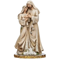 Joseph's Studio - Holy Family Woodgrain Poinsettia