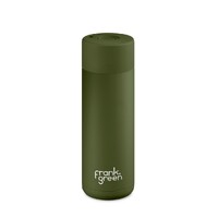 Frank Green Reusable Bottle - Ceramic 595ml Khaki Push Button Lid