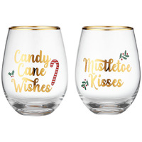 Joyful - Candy Cane Glass Tumbler 2 Pack