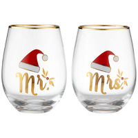Joyful - Mr and Mrs Glass Tumbler 2 Pack