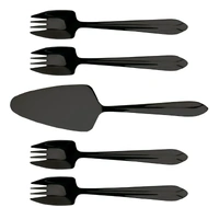 Splayd Cake Server and Splayd Black Set of 5