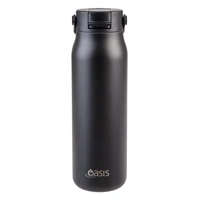 Oasis Sorrento Double Wall Insulated Water Bottle - 900ml Black