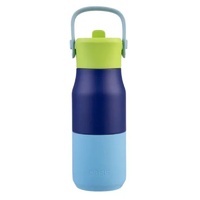 Oasis Double Wall Insulated Sipper Jnr Drink Bottle - 400ml Peacock Blue