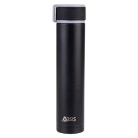 Oasis Double Wall Insulated Powdercoat Skinny Mini Drink Bottle - 250ml Black