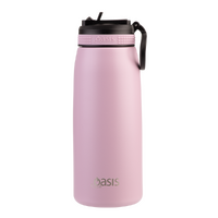 Oasis Sports Double Wall Insulated Water Bottle with Sipper - 780ml Blush