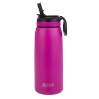 Oasis Sports Double Wall Insulated Water Bottle with Sipper - 780ml Fuschia