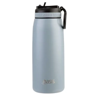 Oasis Sports Double Wall Insulated Water Bottle with Sipper - 780ml Hazy Blue