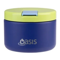 Oasis Double Wall Insulated Quick Release Lid Food Flask - 300ml Peacock Blue