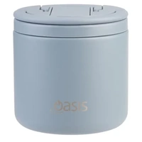 Oasis Double Wall Insulated Quick Release Lid & Spork Food Flask - 500ml Hazy Blue