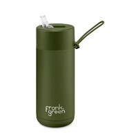 Frank Green Reusable Bottle - Ceramic 475ml Khaki Straw Lid