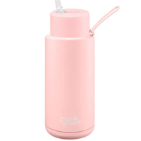 Frank Green Reusable Bottle - Ceramic 1L Blushed Straw Lid