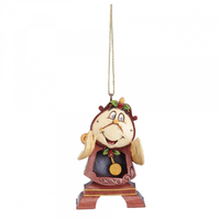 Jim Shore Disney Traditions - Beauty & the Beast - Cogsworth Hanging Ornament
