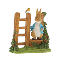 Beatrix Potter Peter Rabbit Miniature Figurine - Peter Rabbit on Wooden Stile