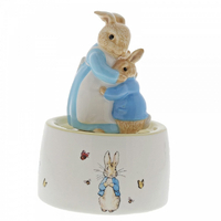 Beatrix Potter Peter Rabbit Ceramic Musical - Mrs. Rabbit And Peter