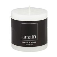 Amalfi Unscented Pillar Candle - White 7.5x7.5cm