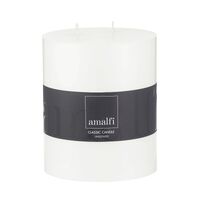 Amalfi Unscented Pillar Candle - White 12.5x15cm