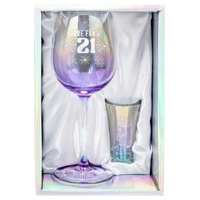 Holographic Wine & Shot Glass Set - 21st