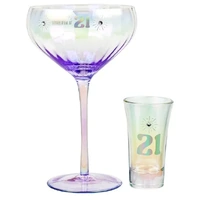 Holographic Coupe & Shot Glass Set - 21st