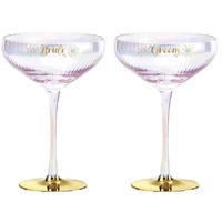 Holographic Coupe Glass Set - Bride & Groom