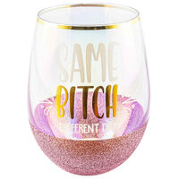 Glitterati Stemless Same Bitch Different Day Wine Glass