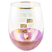 Glitterati Stemless Best Bitch Wine Glass