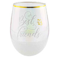 Glitterati Stemless Best Friend Wine Glass