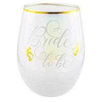 Glitterati Stemless Bride To Be Wine Glass