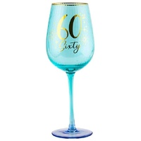 Fluted Blue Wine Glass - 60th