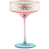 Fluted Pink Coupe Glass - 18th