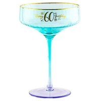 Fluted Blue Coupe Glass - 60th