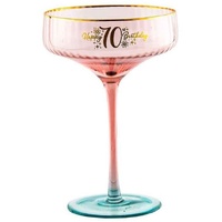 Fluted Blue Coupe Glass - 70th