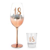 Rose Gold 18th Birthday Champagne And Shot Set