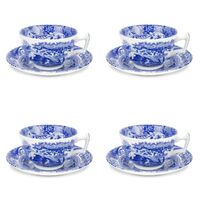 Spode Blue Italian - Teacup & Saucer (Set of 4)