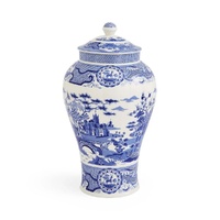 Spode Blue Italian Archive - Gothic Castle Ginger Jar - 30cm