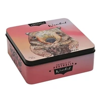 Banksia Red Macadamia Butter Finger Biscuit Tin - Animals of Australia Wombat